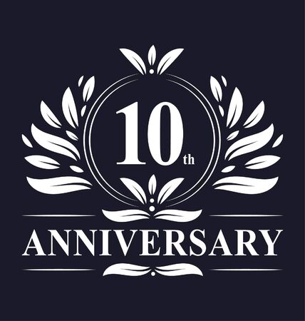 10周年記念、豪華な10周年記念ロゴデザイン。ターニングポイント　ディアスポラ。のイラスト素材
